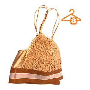 Aerie Lace Bralette, Orange, Size Medium